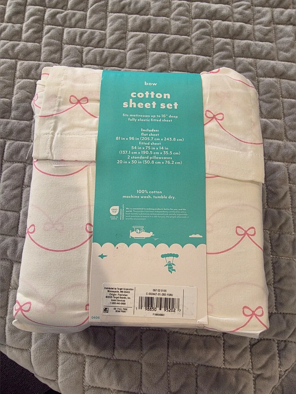 Full Pretty Bow Kids' Cotton Sheet Set - Pillowfort